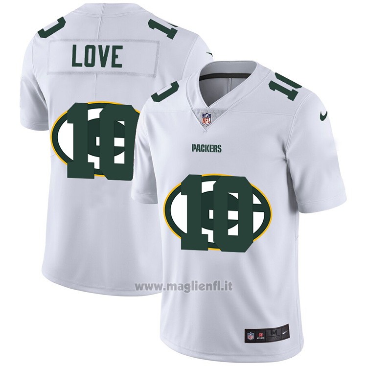 Maglia NFL Limited Green Bay Packers Love Logo Dual Overlap Bianco
